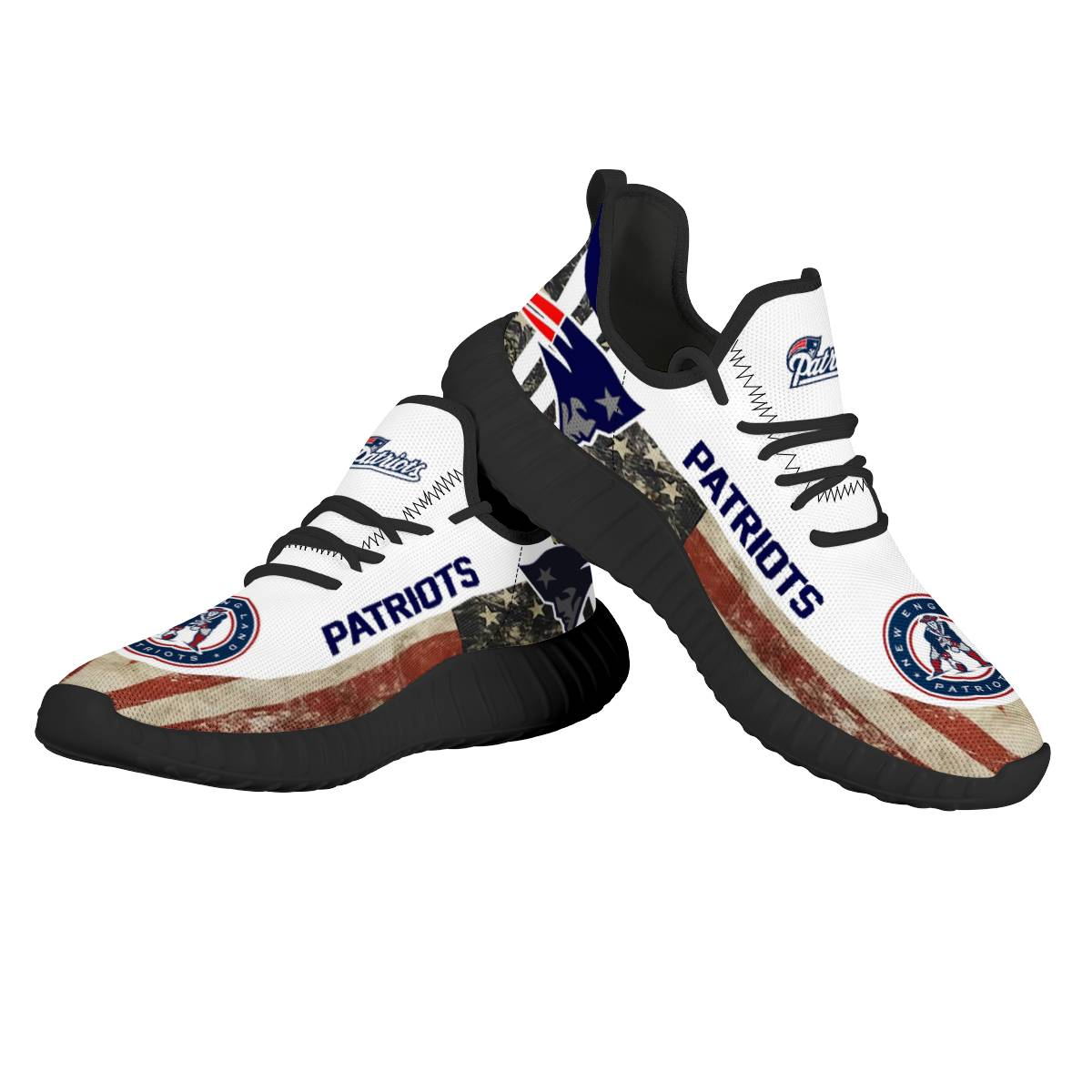 Men's NFL New England Patriots Mesh Knit Sneakers/Shoes 005